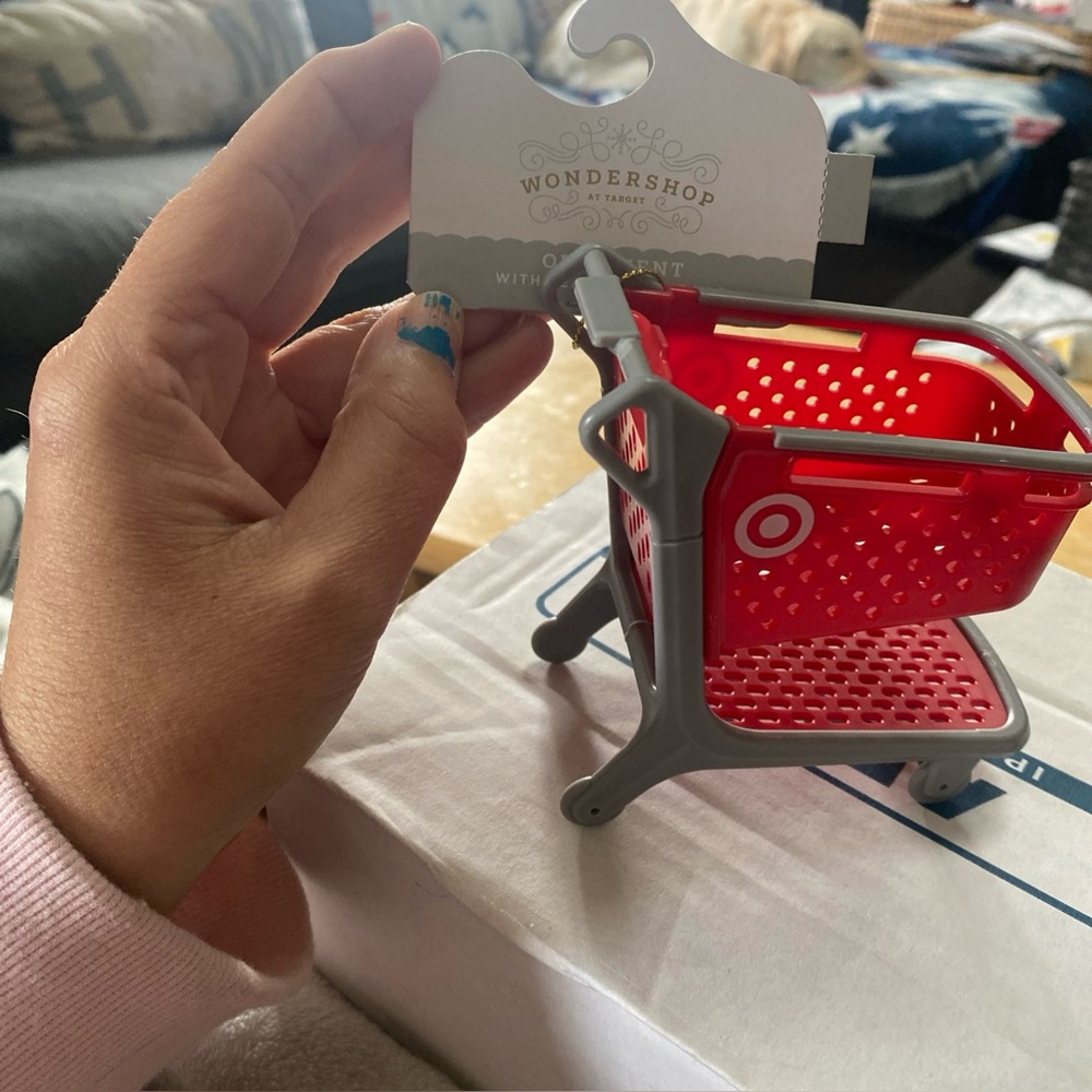 Target Holiday Ornament - 4” Wondershop Plastic Target Shopping Cart - New